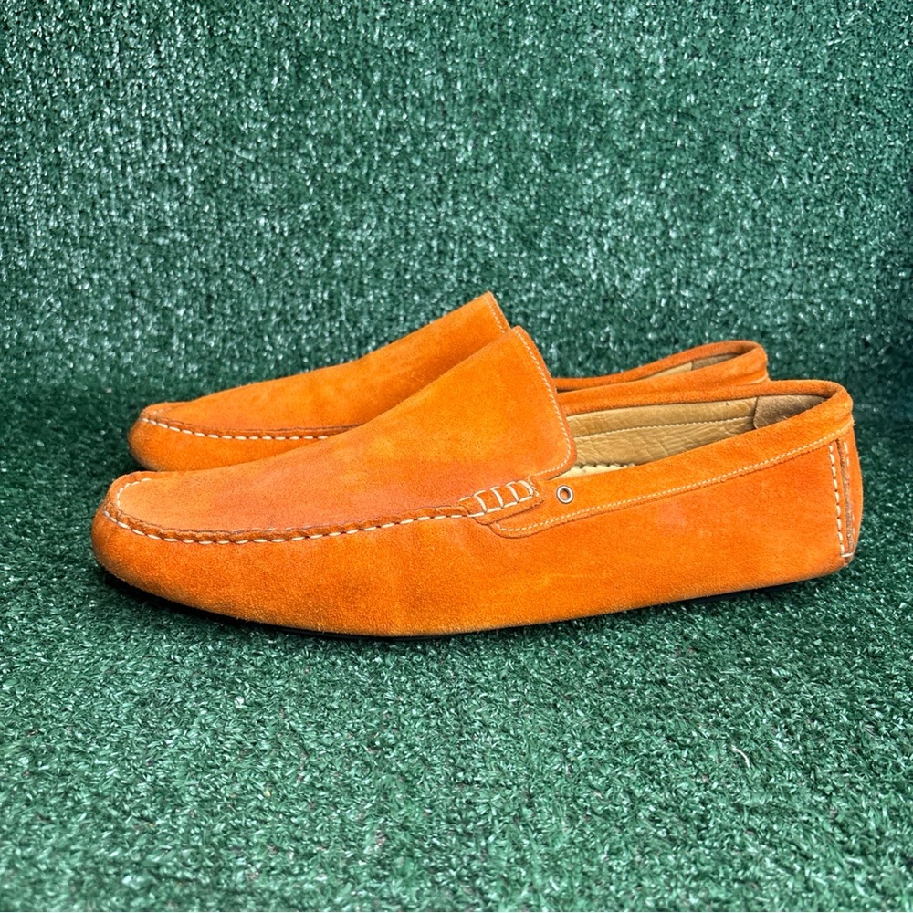 To Boot New York Driver Moc Loafer Size 12 Orange Suede Dress Shoes - Picture 3 of 12